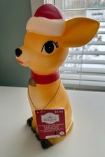 Holiday Time 11" Christmas Sitting Reindeer Tabletop Light Up Plastic Blow Mold