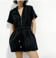 Zara Romper Size Small Black Cotton