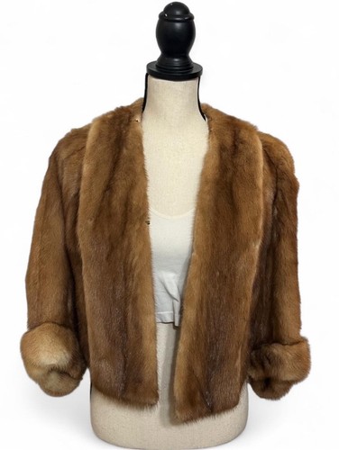 Autumn Haze Brown Mink Fur Jacket - Fur Material, Regular Size Type