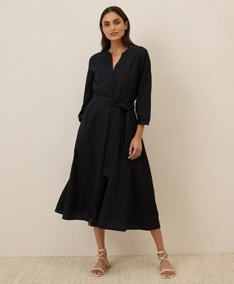 Pact Women s Small Black Sunset Lightweight Cotton Easy Dress