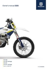 Husqvarna Owners Manual Book Guide 2025 FE 450 Heritage US