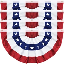 4 Pack Large Size 3 X 6 FT American Bunting Flag, 4th of July Decorations USA...