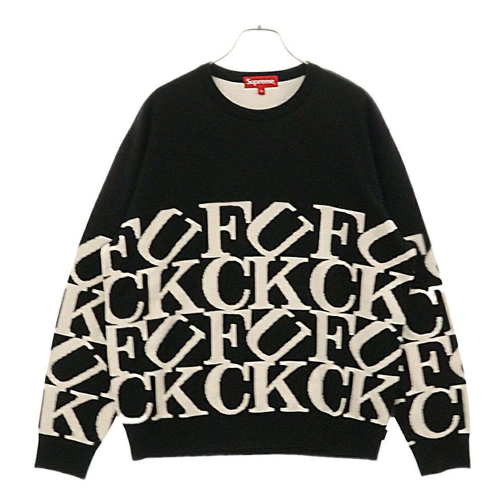 Pull col rond manches longues noir Supreme taille S 20Aw Fxxk