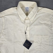 Brooks Brothers Oxford Shirt Mens 16.5-33 Brookscool LS Regent Fit Yellow NWT