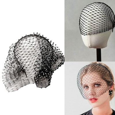 Elegant Net Face Veil Hairband For Creative Wedding Bridal Costume Accessories
