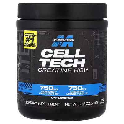 3 x MuscleTech, Cell Tech Creatine HCL+, Unflavored, 7.45 oz Exp 04/2026