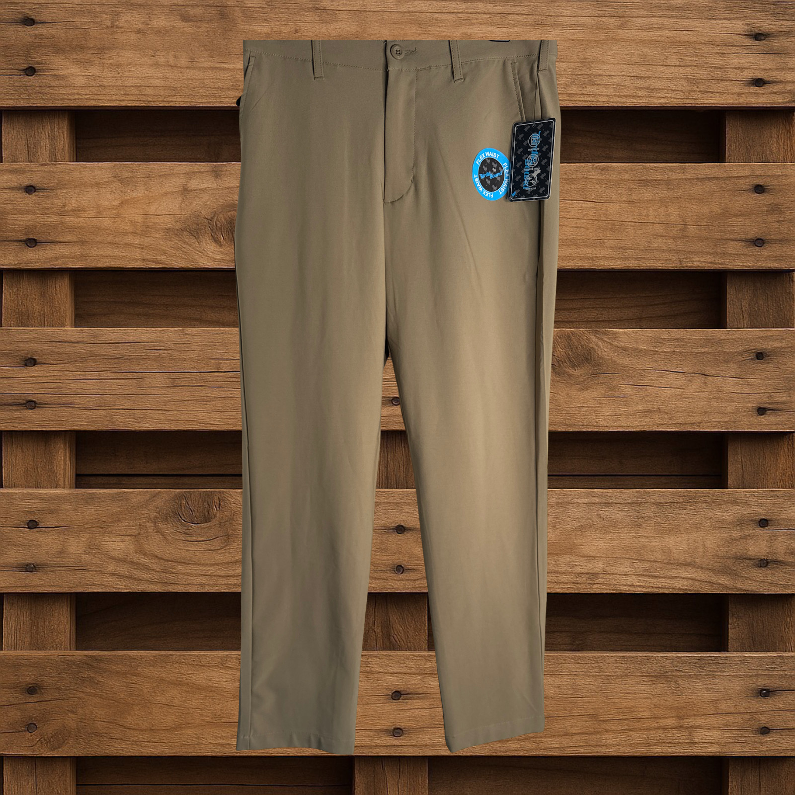 Birdie Bound Gotcha Man Golf Pant Light Khaki 34X30  Stretch, Flex Waist New