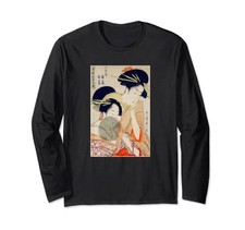 Japanese Kimono Fan Vintage Japanese Art Geisha Asian Ukiyo Ei Ei Ei Ei Sleeve T