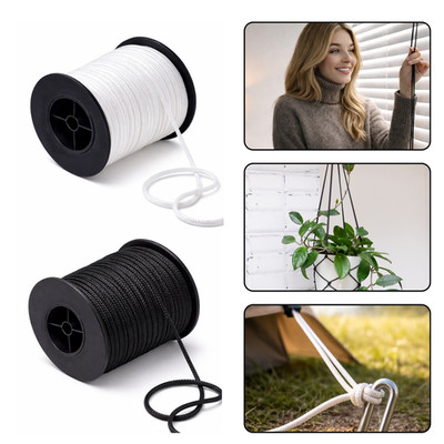 3mm Nylonschnur weiß schwarz für Rolloschnüre Lichtzüge Zeltseil Basteln Meterware