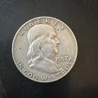 1957 Franklin Half Dollar Denver 90% Silver US Coin Circulated