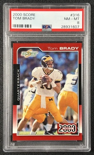 TOM BRADY PSA 8 2000 SCORE #316 ROOKIE RC WOLVERINES 607