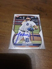 Jaden Hamm Signed IP Autograph 1st Bowman Card Detroit Tigers