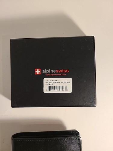 Alpine Swiss RFID Luka Mens Flip ID Wallet Deluxe Capacity ID Bifold Divide Bill - Picture 4 of 11