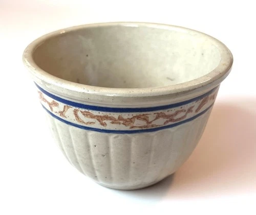 Red Wing Gray Line Vintage Stoneware Spongeband 5 inch Bowl Crock