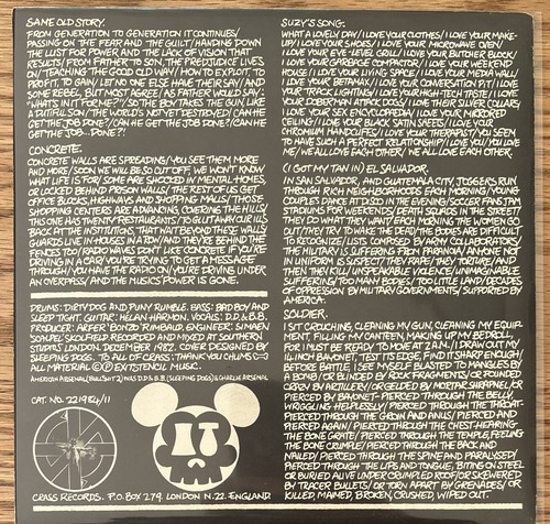 Sleeping Dogs /Crass Records - Beware 7’ / 1983/ Mint Vinyl - Picture 6 of 6