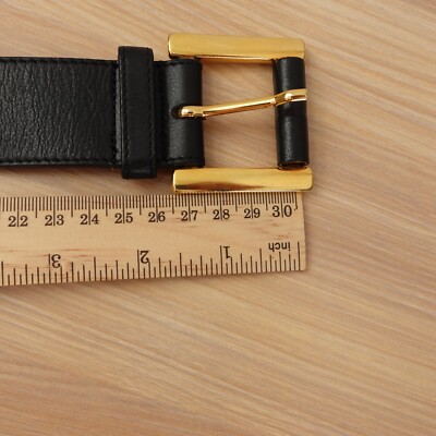 ESCADA Belt XS Black Studded Medallion Roman Stud Gold Chain  display picture 3