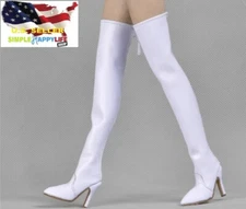 1/6 women white boots fashion over Knee-High for worldbox phicen hot toys ❶USA❶