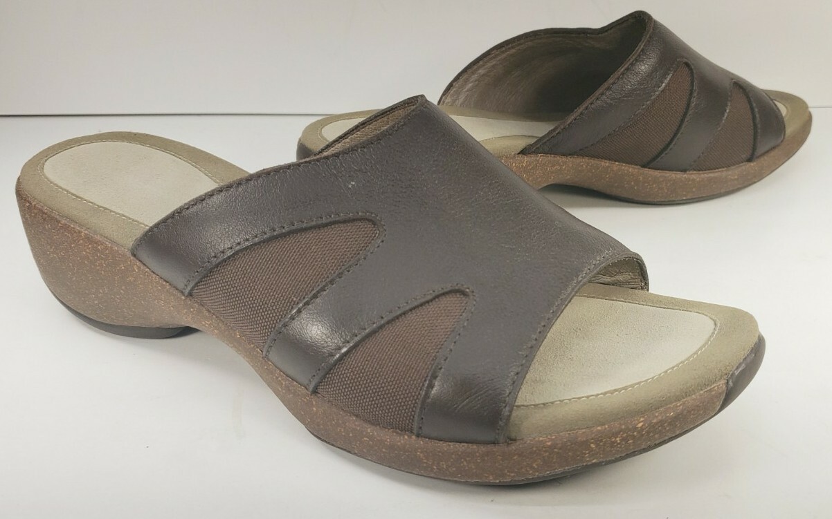 Merrell Sundial sandali con zeppa e tacco fudge marrone donna 10M pelle slip on