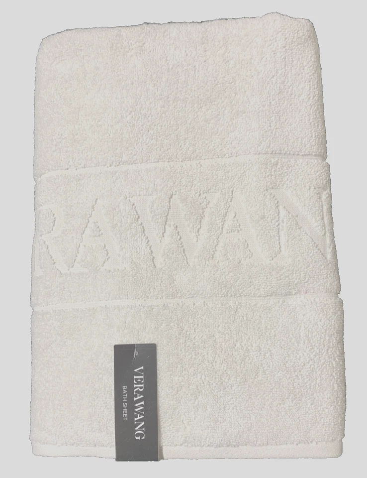 CONJUNTO DE 2 Novo Lençol de Banho VERA WANG Esculpido LOGOTIPO Agr Creme 34 X 64 pol - Imagem 3 de 4