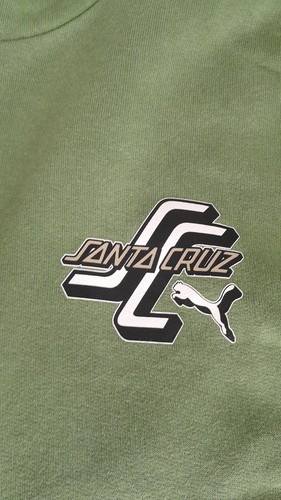 PUMA Santa Cruz Hoodie Green SIZE Medium SCREAMING HAND BACK PRINT - Picture 2 of 5