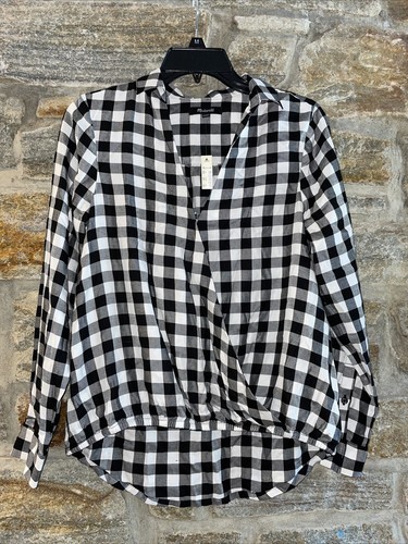 NWT Madewell black \u0026 white plaid check 