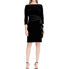 AMERICAN LIVING NEW Women's Ruffled Velvet Sheath Dress TEDO