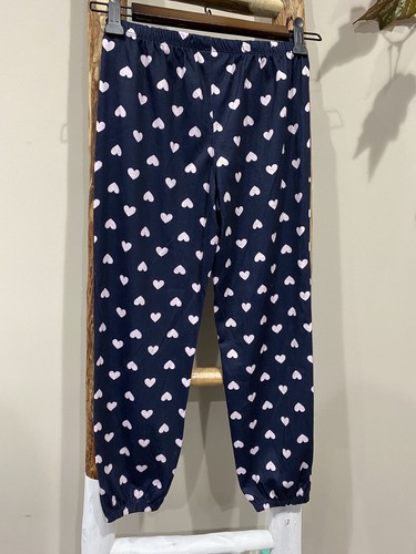 GAP Kids Sleep Pajama Pants Blue with Pink Hearts Size 8 - Picture 4 of 13