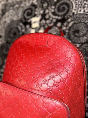 Guccissima Signature Small Day Backpack Hibiscus Red | eBay display picture 3