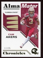 Cam Akers 2020 Chronicles Patch Relic Alma Mater Serial #d 17/25 Florida State