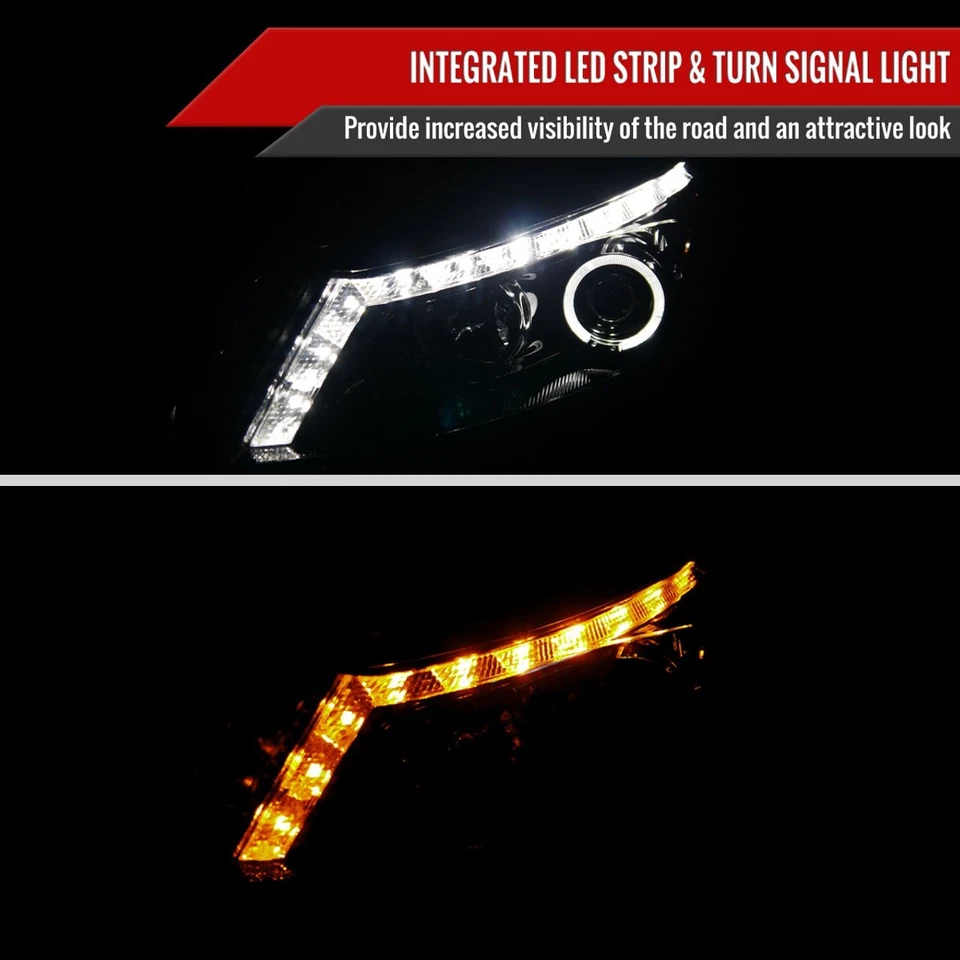 PARA 08-12 Honda Accord 4d Sedán Proyector Ahumado Faros Halo LED Intermitente Foto 2 de 4