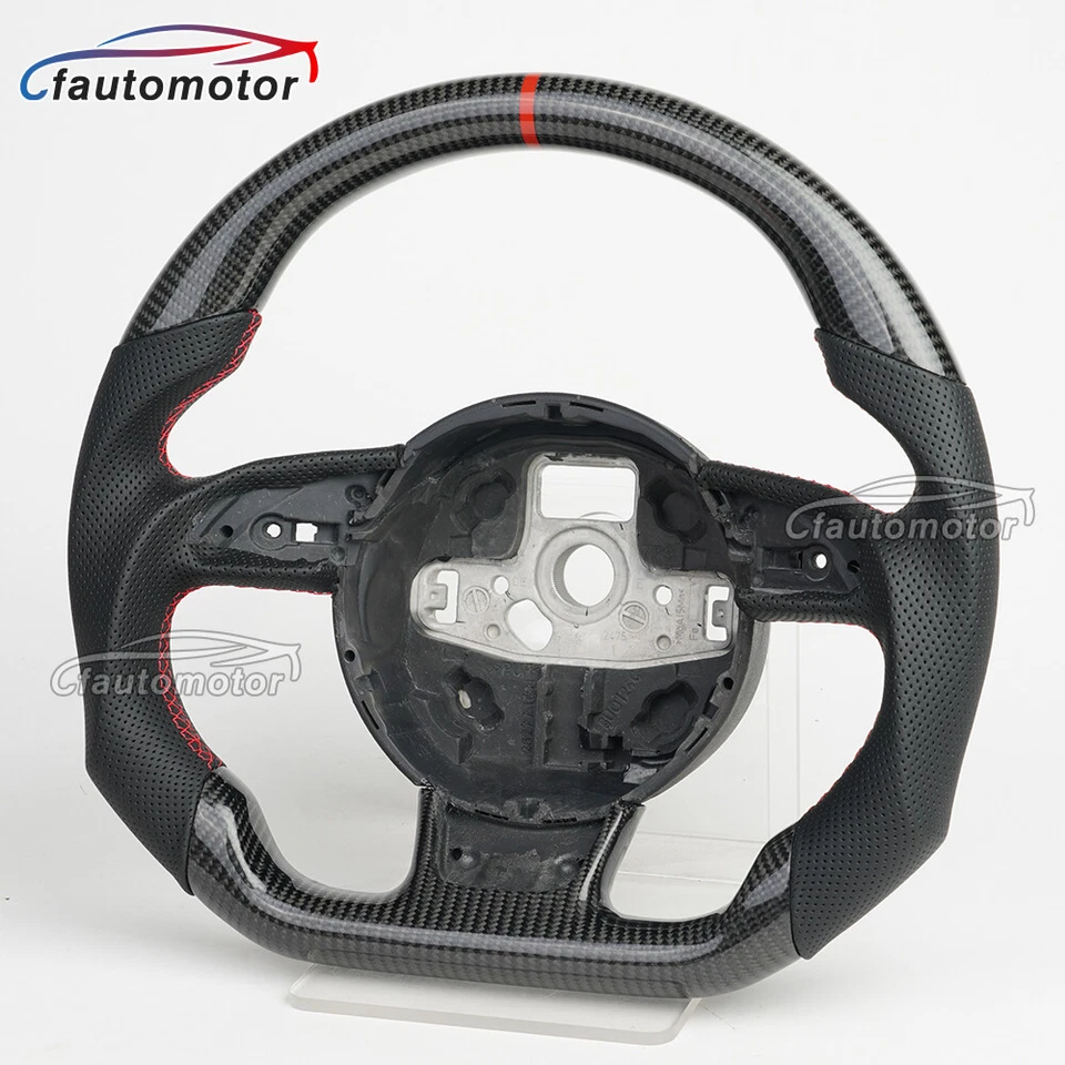 Carbon Fiber Steering Wheel Fit 2012-2016 Audi S3 S4 S5 A3 A4 RS4 RS5 RS6 RS7 A5 - Image 4 of 4