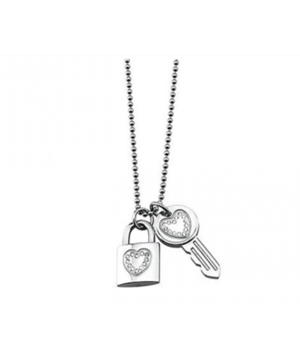 Collana Girocollo Con Ciondolo Chiave In Cristallo E Zirconi, Oro, Regolabile 45+5 Cm, Per Donna E Ragazza - 3