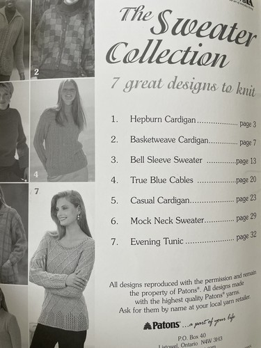 LEISURE ARTS #3570 THE SWEATER COLLECTION 7 GREAT DESIGNS TO KNIT - Picture 3 of 8