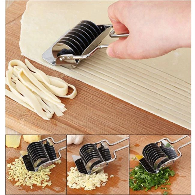 Stainless Steel Dough Docker Spaghetti Maker Lattice Roller Noodle Cutter  Tool C