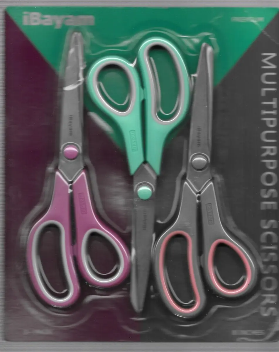Scissors, Ibayam 8 Multipurpose Scissors Bulk 3-Pack, Ultra Sharp