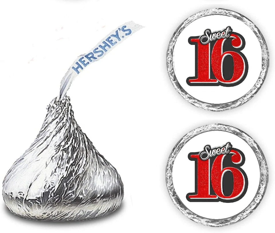 Dulces 16 Pegatinas Besos, (Juego de 216) 16 Gotas de Chocolate de Cumpleaños Etiquetas Adhesivas Foto 4 de 4
