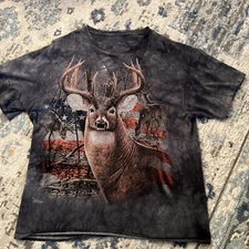 The Mountain Shirt XL 2013 Buck Nature USA Flag Deer Hunting Shirt