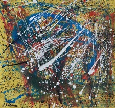 Jackson Pollock Signed Abstract Expressionist Oil Painting onCanvas-American Art