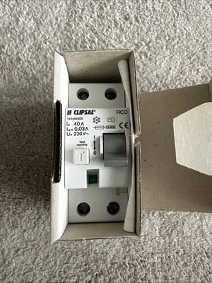 CLIPSAL circuit breaker RCD 40A 0,03A 2P 230v T2240030s new boxed.