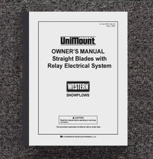 1990-2000 Models Unimount Straight Blade Snowplow Owners Manual Fits Western 097 1990-2000 Models Unimount Straight Blade Snowplow Owners Manual Fits Western 097