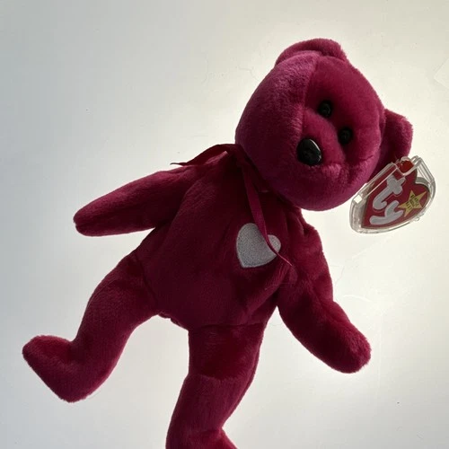 Ty Beanie Baby Valentina Bear Plush w/ Heart Patch 1998 Vintage Retired