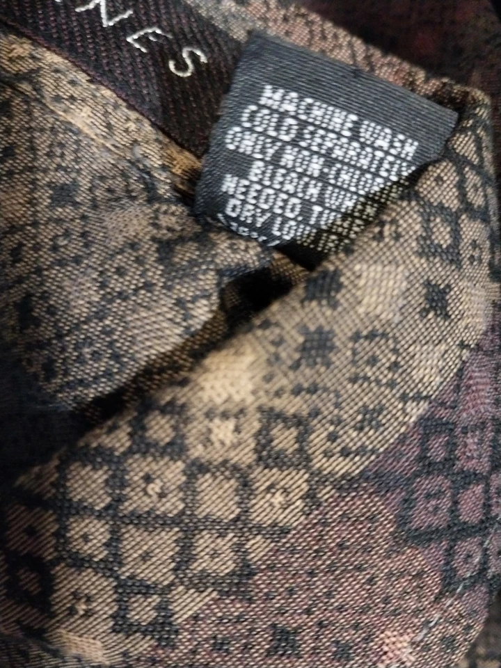 ВИНТАЖНАЯ РУБАШКА JHANE BARNES НА ПУГОВИЦАХ СПЕРЕДИ С ДЛИННЫМ РУКАВОМ РАЗМЕР L ЦВЕТНЫЕ КВАДРАТЫ - Изображение 4 из 4