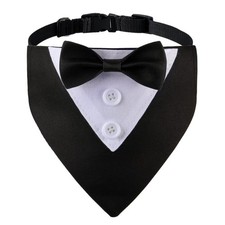Dog Tuxedo Suit with Bow tie, Dog Wedding Bandana Collar, Pet Tux Outfit fo