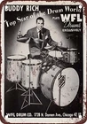 12" x 8" 1954 Buddy Rich for WFL Drums Vintage Look Tin Metal Signs Home Décor