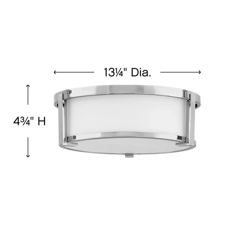 Hinkley Lighting 3241 Lowell 2 Light 13"W Flush Mount Drum - Chrome - Picture 4 of 12