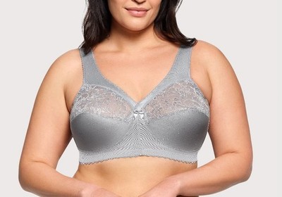 Glamorise Magic Lift Wirefree Wireless Comfort Full Figure Bra 44C Plus Gray