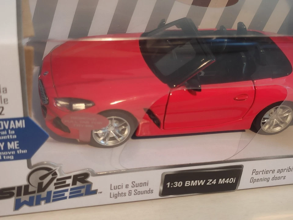 BMW Z4 M40i Modellino Die Cast Luci E Suoni 1/30 Silver Wheel - Immagine 4 di 4