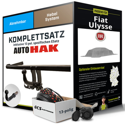 Für FIAT Ulysse Typ 179AX Anhängerkupplung abnehmbar +eSatz 13pol 05-11 NEU
