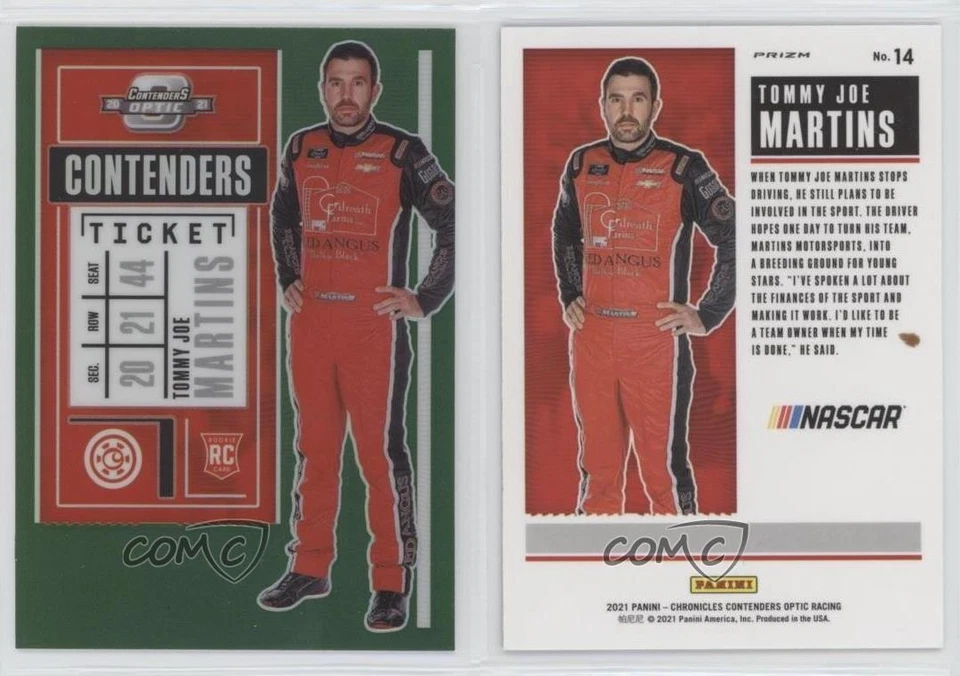 2021 Chronicles Contenders Optic Green Prizm Tommy Joe Martins Rookie RC 0y59 - Image 3 of 3