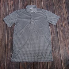 Collars  Co Polo Shirt Mens Small Black White Gingham Dress Collar Short Sleeve